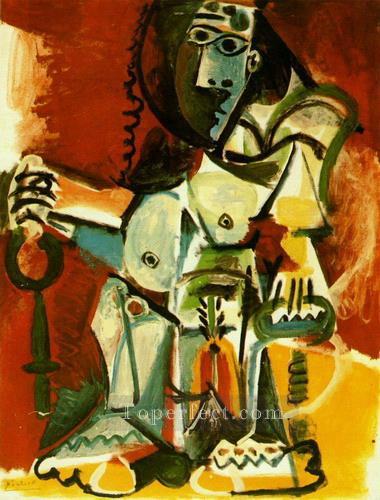 肘掛け椅子に座る裸の女性 3 1965 年キュビスト パブロ・ピカソ油絵